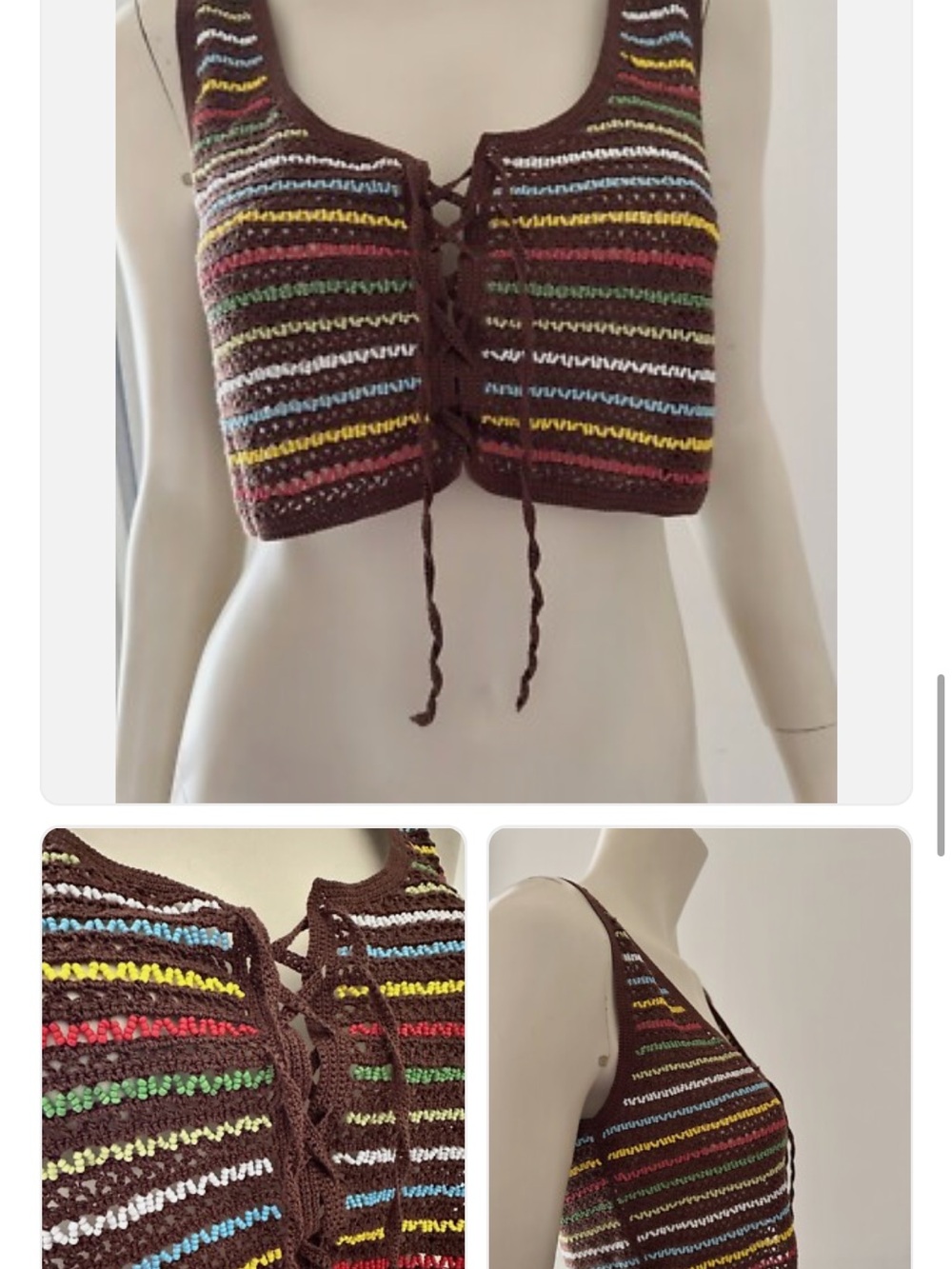 Rare Vintage Philosophy Alberta Feretti Beaded Tank
